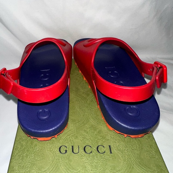 Gucci Kids Red and Blue Sandals - Picture 4 of 6